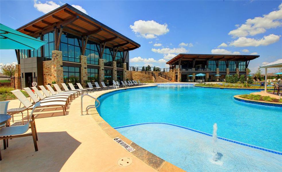 View of pool featuring a patio and pool water feature