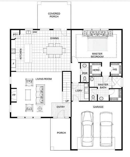 2D floor plan layout of this home in Walker's Pointe, Anderson, SC (Image 5).