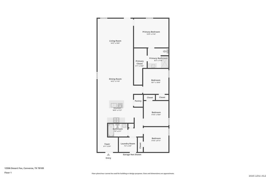 2D floor plan layout of this home in Avenida, Converse, TX (Image 3).