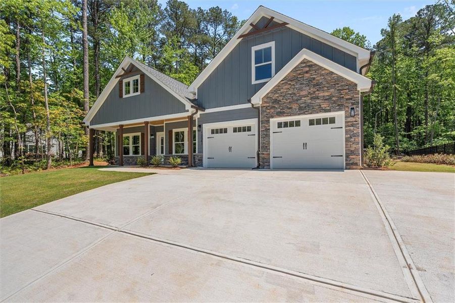 Front exterior of a new home in , Villa Rica, GA, highlighting curb appeal (Image 26).