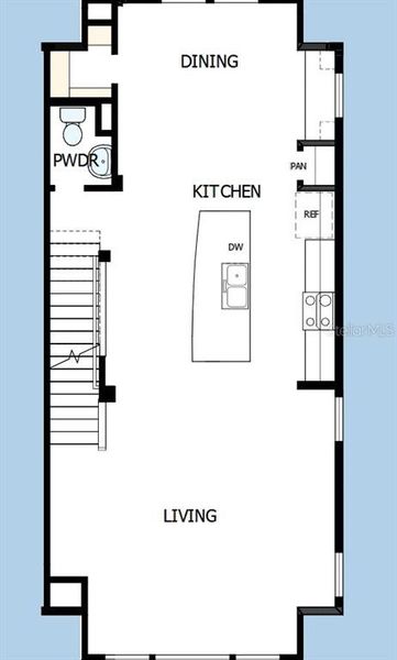 2D floor plan layout of this home in Apex at Seminole Heights, Tampa, FL (Image 2).