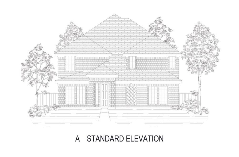 Representative rendering of the exterior for the Anatole R (w/Media or 6 Bedroom Option) by First Texas Homes (Image 3).