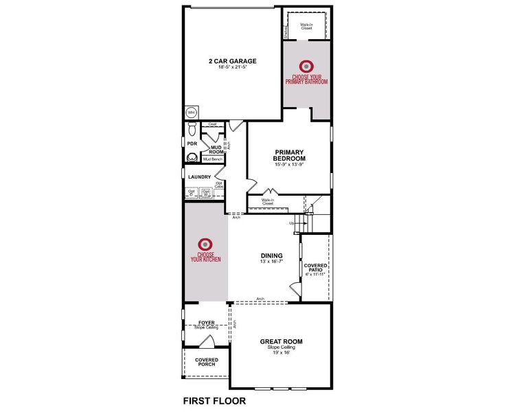 2D floor plan layout for the Brenham by Beazer Homes in Waterbend, Euless, TX (Image 3).