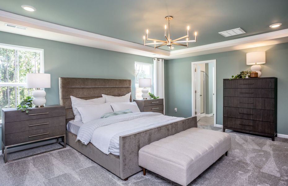 Furnished interior view inside a new home in Exchange at 401, Raleigh (Image 15).