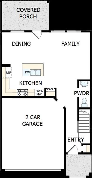 2D floor plan layout of this home in Easton Park - Nelson Village - Jewel Series, Austin, TX (Image 2). 2D floor plan layout of this home in Easton Park - Nelson Village - Jewel Series, Austin, TX (Image 2).
