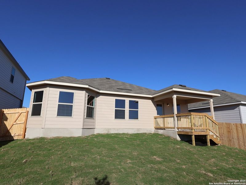 Exterior details and patio area of a home in Paloma Park, Converse (Image 2). Exterior details and patio area of a home in Paloma Park, Converse (Image 2).