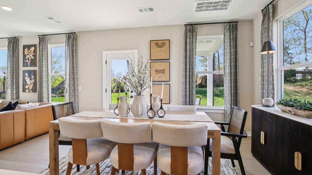 Dining area with access to back porch