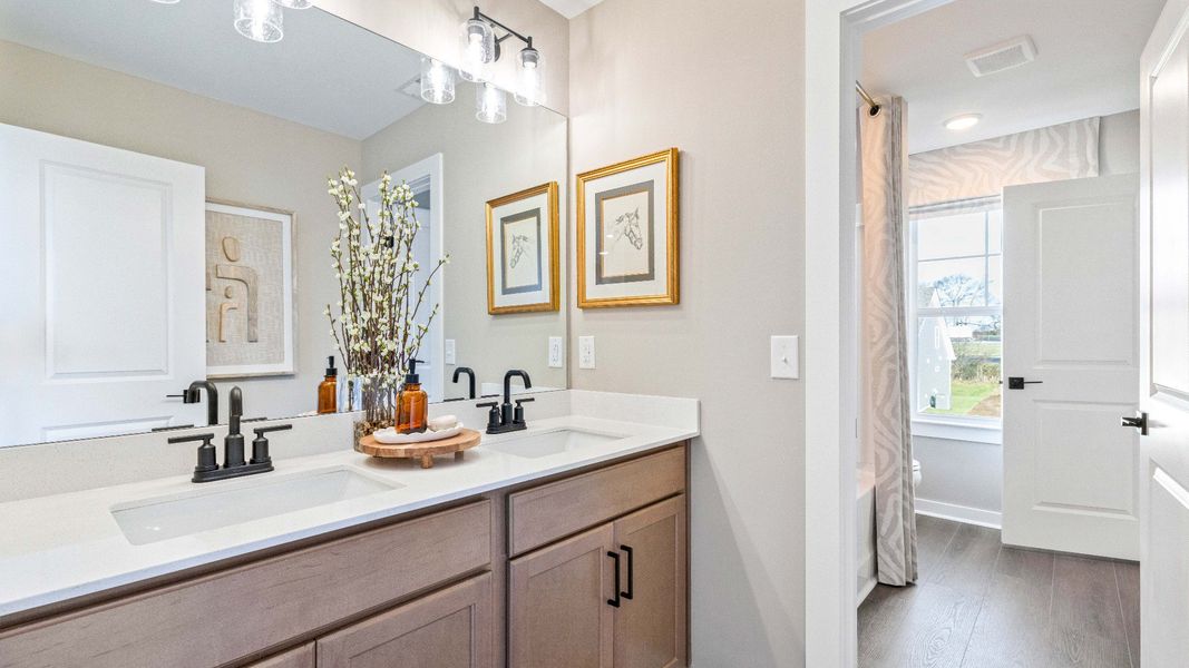Representative furnished interior of a home built from the Bedford by DRB Homes in Cottages of Bearwood, Mount Pleasant (Image 27).