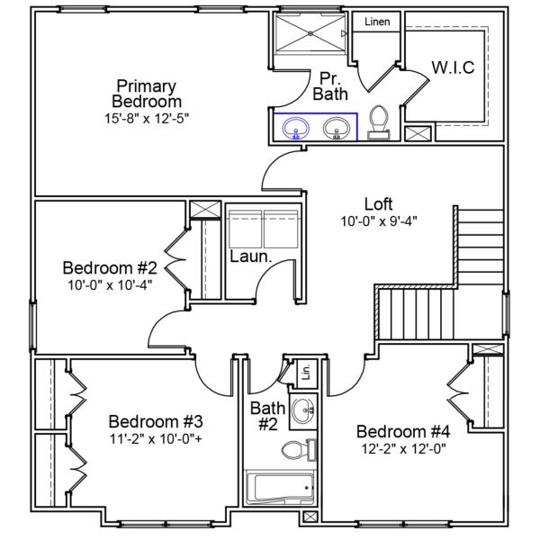 2D floor plan layout of this home in Killians Crossing, Blythewood, SC (Image 4).
