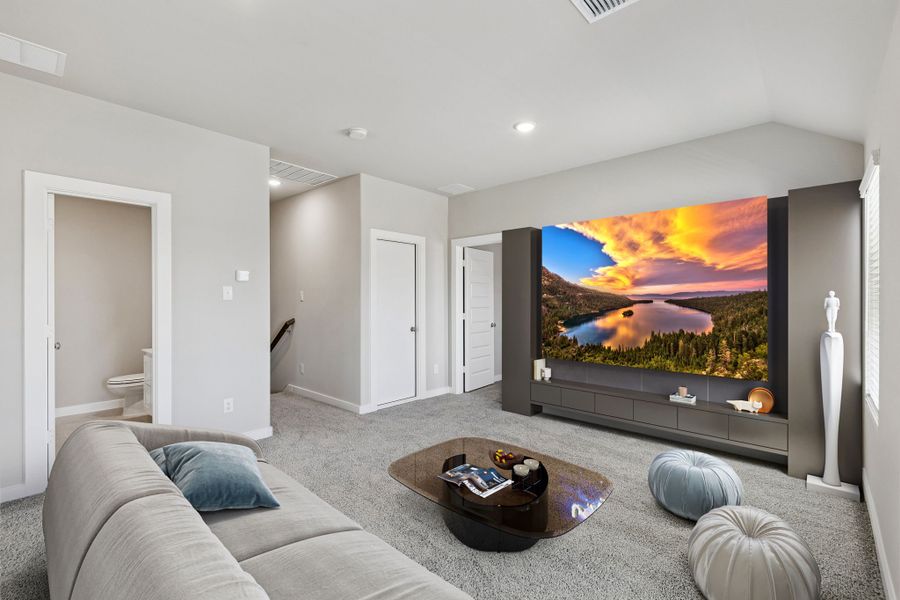 Game Room in the Holden home plan by Trophy Signature Homes – REPRESENTATIVE PHOTO