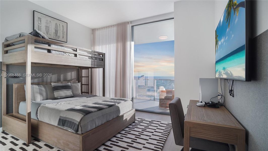 Furnished interior view inside a new home in , Miami Beach (Image 47). Furnished interior view inside a new home in , Miami Beach (Image 47).