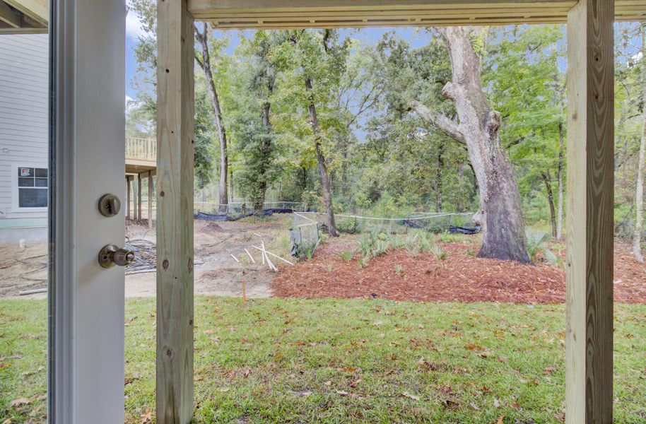 Exterior details and patio area of a home in Indigo Grove Townhomes, Johns Island (Image 3).