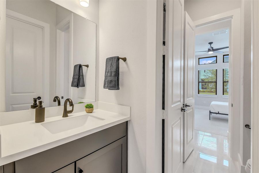 Furnished interior view inside a new home in Bridgeland 45', 50', 70', Cypress (Image 15). Furnished interior view inside a new home in Bridgeland 45', 50', 70', Cypress (Image 15).