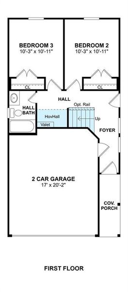 The Carter floor plan by K. Hovnanian Homes. 1st Floor shown. *Prices, plans, dimensions, features, specifications, materials, and availability of homes or communities are subject to change without notice or obligation.