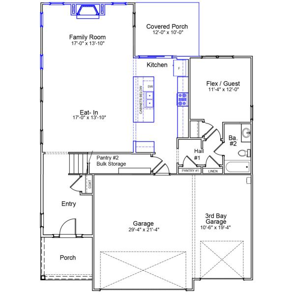 2D floor plan layout of this home in Windsor Forest, Anderson, SC (Image 3).