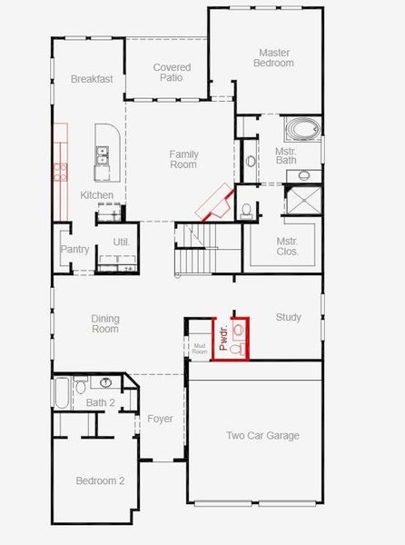 2D floor plan layout of this home in Painted Tree, McKinney, TX (Image 4).