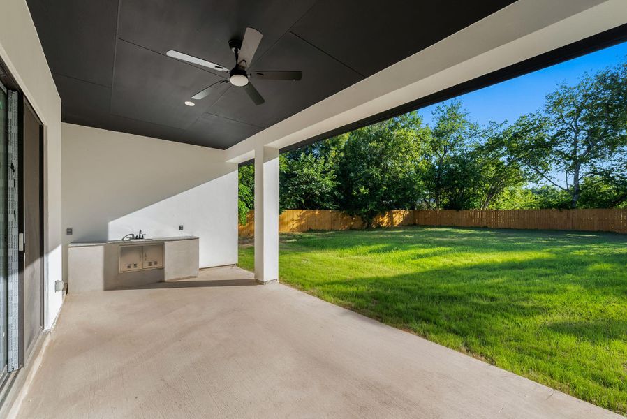 Exterior details and patio area of a home in , Cedar Park (Image 22).
