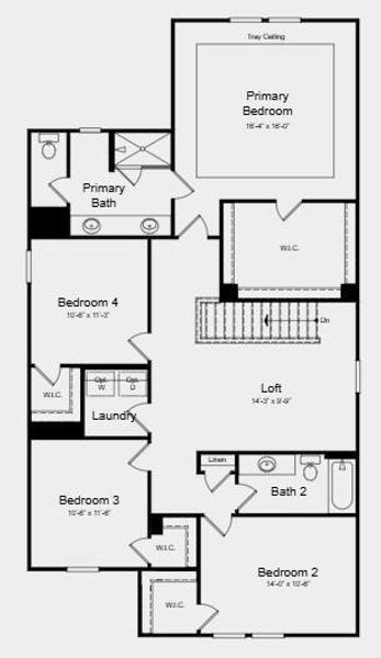 2D floor plan layout of this home in Heritage River, Euharlee, GA (Image 3).