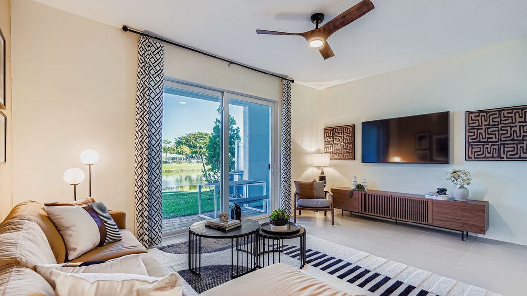 Representative furnished interior of a home built from the Waverly by D.R. Horton in Lakeside Landing, Royal Palm Beach (Image 8).