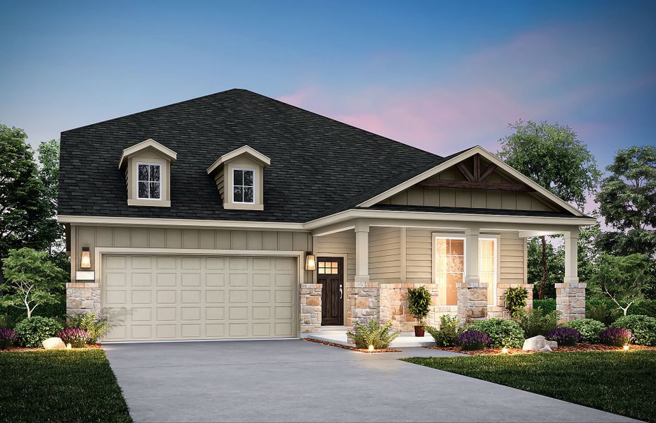 The Keller, a two-story home with 2-car garage, shown with Home Exterior 41