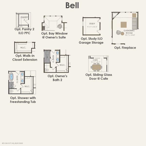 2D floor plan layout for the Bell by Pulte Homes in Horizon Lakes, Rockwall, TX (Image 5).