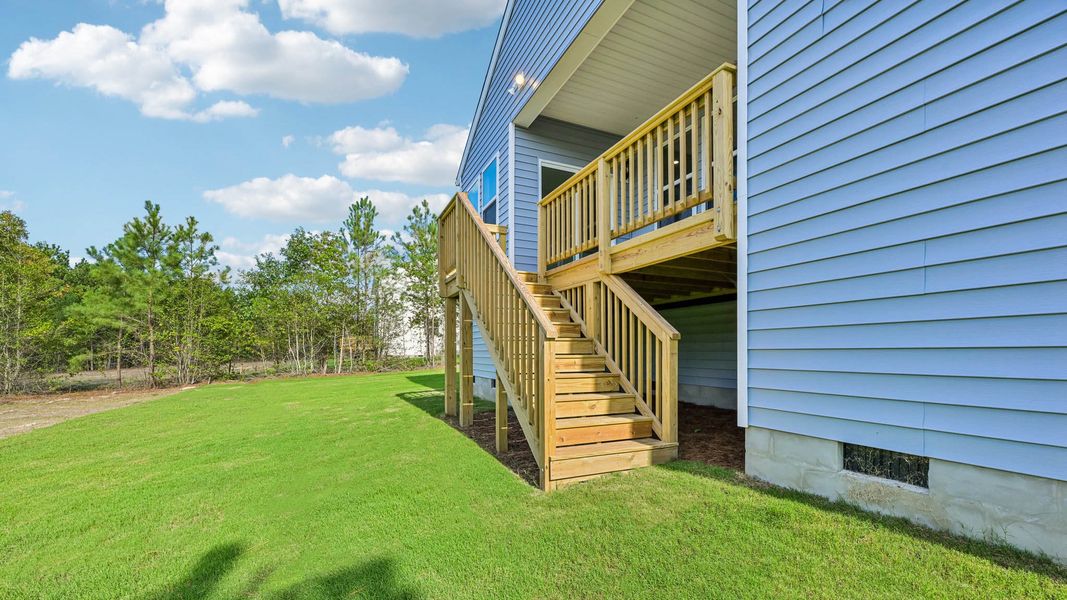 Exterior details and patio area of a home in Baker Farm, Youngsville (Image 15).