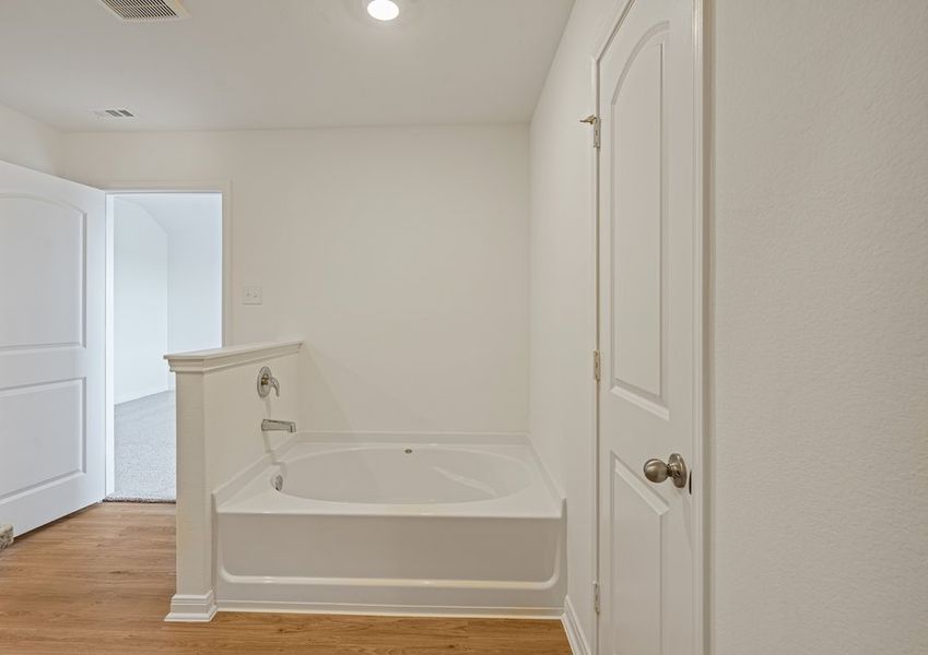 Step-in shower and soaking tub in the master bathroom