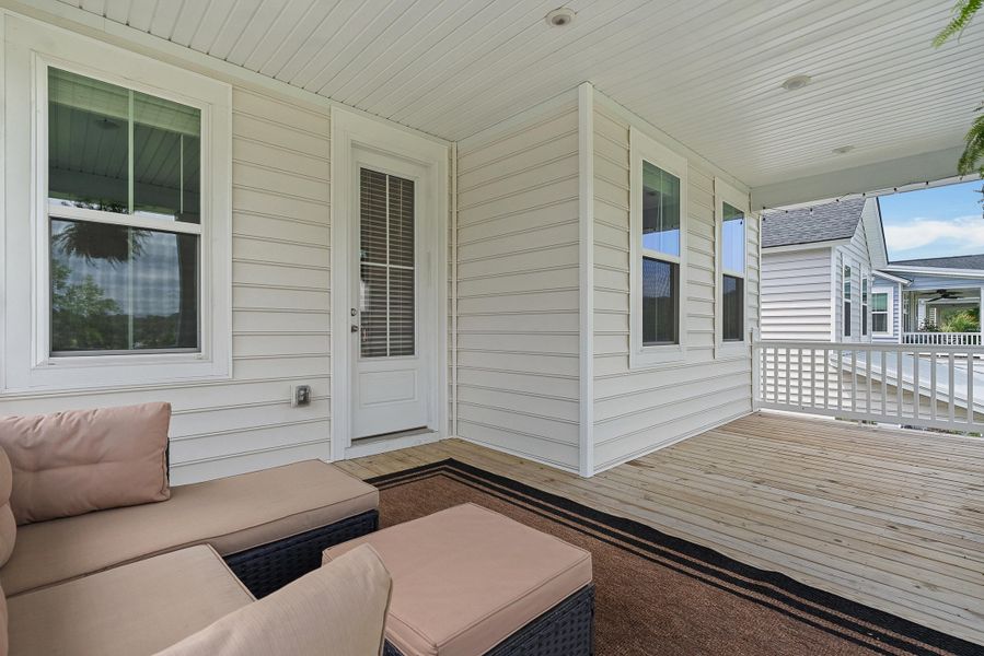Exterior details and patio area of a home in Sweetgrass at Summers Corner, Summerville (Image 33). Exterior details and patio area of a home in Sweetgrass at Summers Corner, Summerville (Image 33).