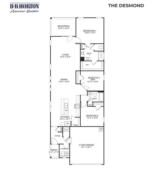 2D floor plan layout of this home in Legacy Farms, White House, TN (Image 5).
