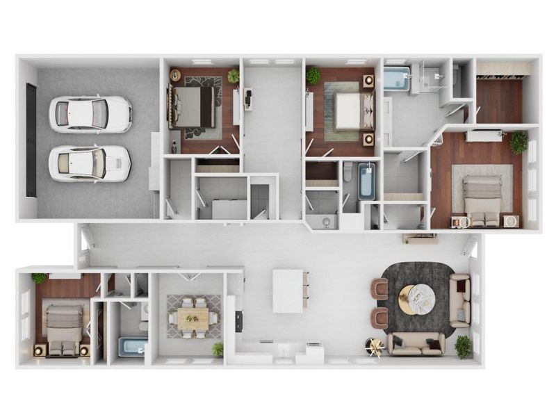 2D floor plan layout of this home in 6 Creeks, Kyle, TX (Image 5).