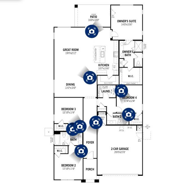 2D floor plan layout of this home in Tyler Ranch, Buckeye, AZ (Image 2).