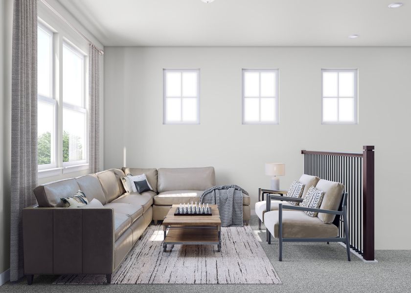 Representative furnished interior of a home built from the Fieldstone by Tri Pointe Homes in Lariat, Liberty Hill (Image 13).