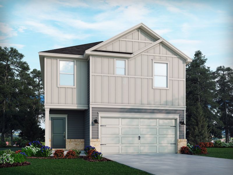 Representative exterior photo of a completed home built from the Dallas by Meritage Homes in Walnut Reserve, Conover, NC (Image 18). Representative exterior photo of a completed home built from the Dallas by Meritage Homes in Walnut Reserve, Conover, NC (Image 18).