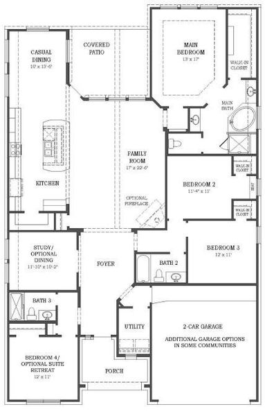 2D floor plan layout of this home in Artavia, Conroe, TX (Image 2). 2D floor plan layout of this home in Artavia, Conroe, TX (Image 2).