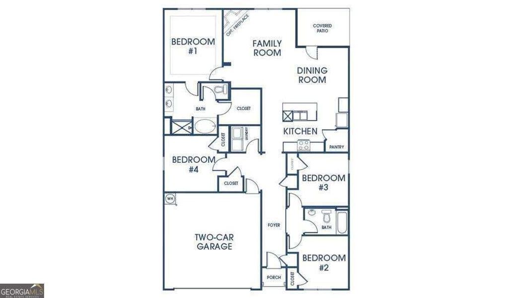 2D floor plan layout of this home in Champion's Run, Lithonia, GA (Image 1).