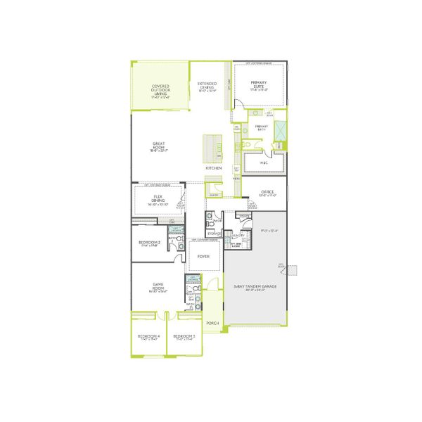 2D floor plan layout of this home in Soleo, San Tan Valley, AZ (Image 4).