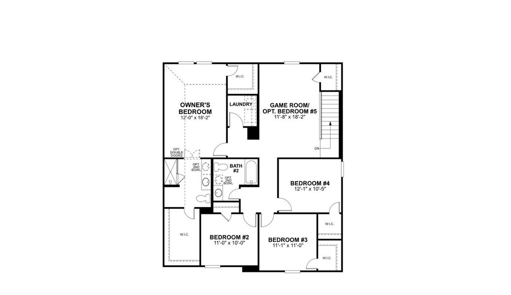 2D floor plan layout for the Donley by M/I Homes in Verano Farms, Von Ormy, TX (Image 5). 2D floor plan layout for the Donley by M/I Homes in Verano Farms, Von Ormy, TX (Image 5).