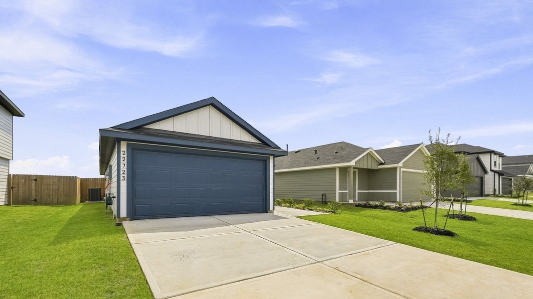 Front exterior of a new home in Sunset Valley, Hockley, TX, highlighting curb appeal (Image 22). Front exterior of a new home in Sunset Valley, Hockley, TX, highlighting curb appeal (Image 22).