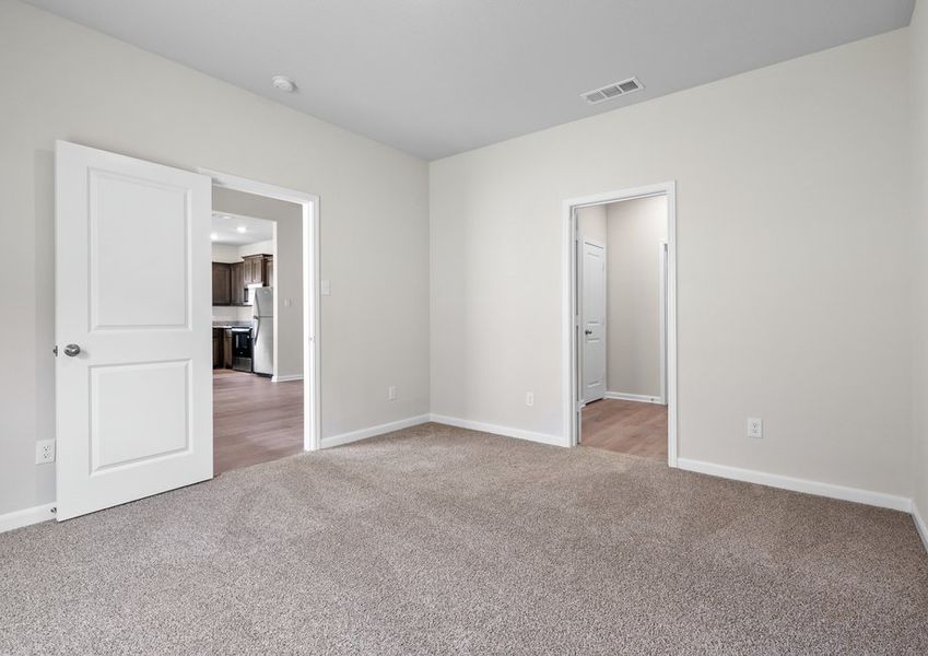 The master suite has a large bedroom, ensuite bathroom and a walk-in closet. The master suite has a large bedroom, ensuite bathroom and a walk-in closet.