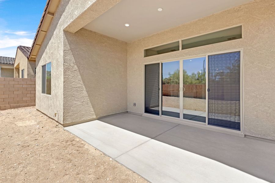 Exterior details and patio area of a home in Saguaro Reserve II, Marana (Image 2). Exterior details and patio area of a home in Saguaro Reserve II, Marana (Image 2).