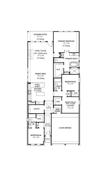 2D floor plan layout of this home in Cross Creek West, Fulshear, TX (Image 2).