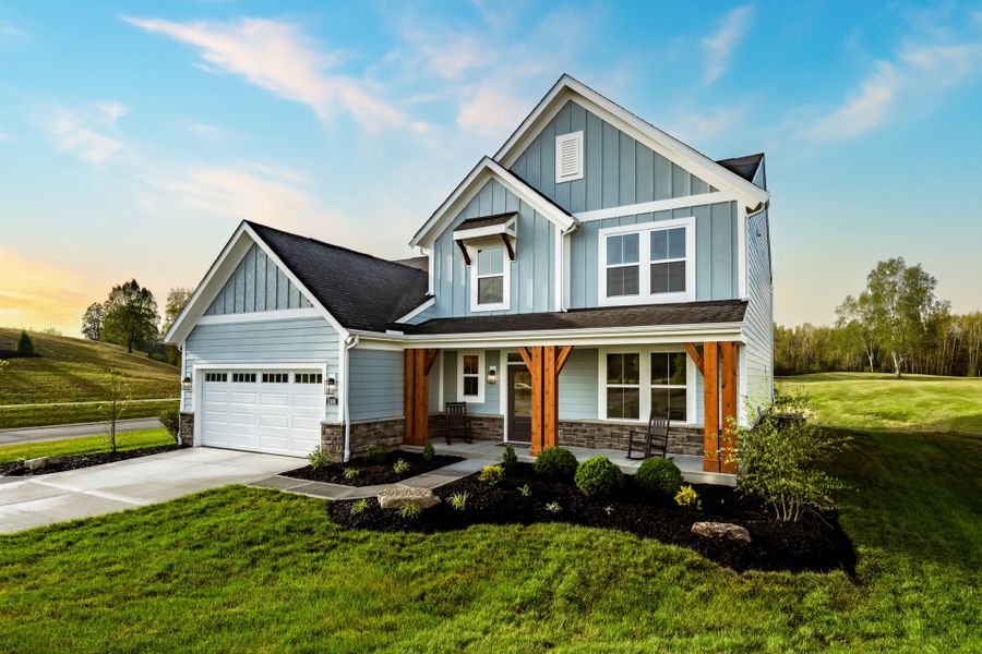 Representative exterior photo of a completed home built from the Charles by Fischer Homes in Twin Lakes, Hoschton, GA (Image 24).