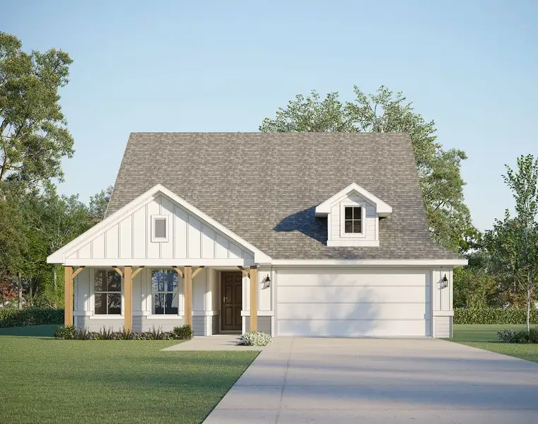 Representative exterior photo of a completed home built from the Adams 4123 by GFO Home in Whisper Valley, Manor, TX (Image 2). Representative exterior photo of a completed home built from the Adams 4123 by GFO Home in Whisper Valley, Manor, TX (Image 2).