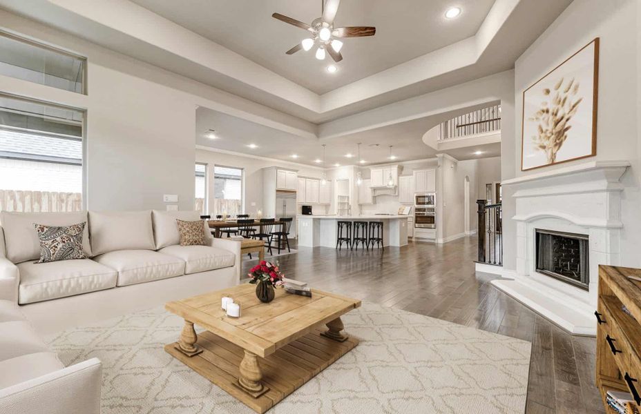 Representative furnished interior of a home built from the 3070 by Ravenna Homes in The Highlands 55′, Porter (Image 5).