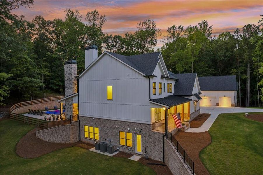 Front exterior of a new home in , Gainesville, GA, highlighting curb appeal (Image 34). Front exterior of a new home in , Gainesville, GA, highlighting curb appeal (Image 34).