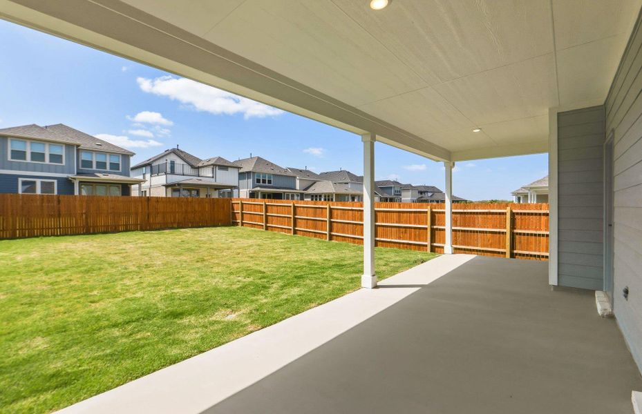 Exterior details and patio area of a home in Santa Rita Ranch, Liberty Hill (Image 23).