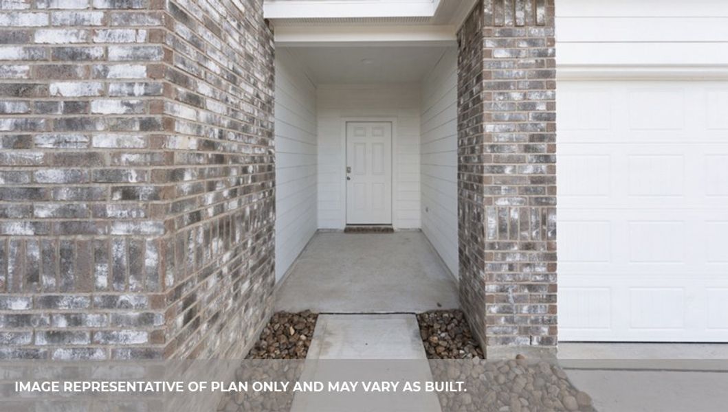 Representative exterior details of a home built from the Midland by D.R. Horton in Harrington Trails at The Canopies, New Caney (Image 3).