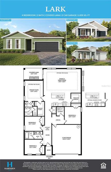 2D floor plan layout of this home in Eden Crest, Apopka, FL (Image 3).