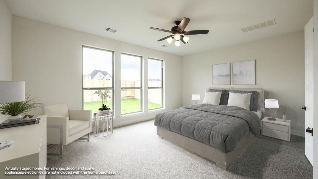 Furnished interior view inside a new home in Lariat 60', Liberty Hill (Image 6). Furnished interior view inside a new home in Lariat 60', Liberty Hill (Image 6).