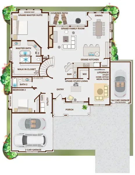 2D floor plan layout of this home in Wellspring Estates, Celina, TX (Image 4). 2D floor plan layout of this home in Wellspring Estates, Celina, TX (Image 4).
